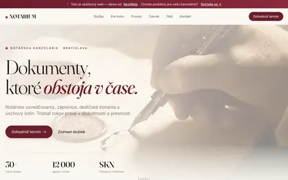 Demo web pre notára